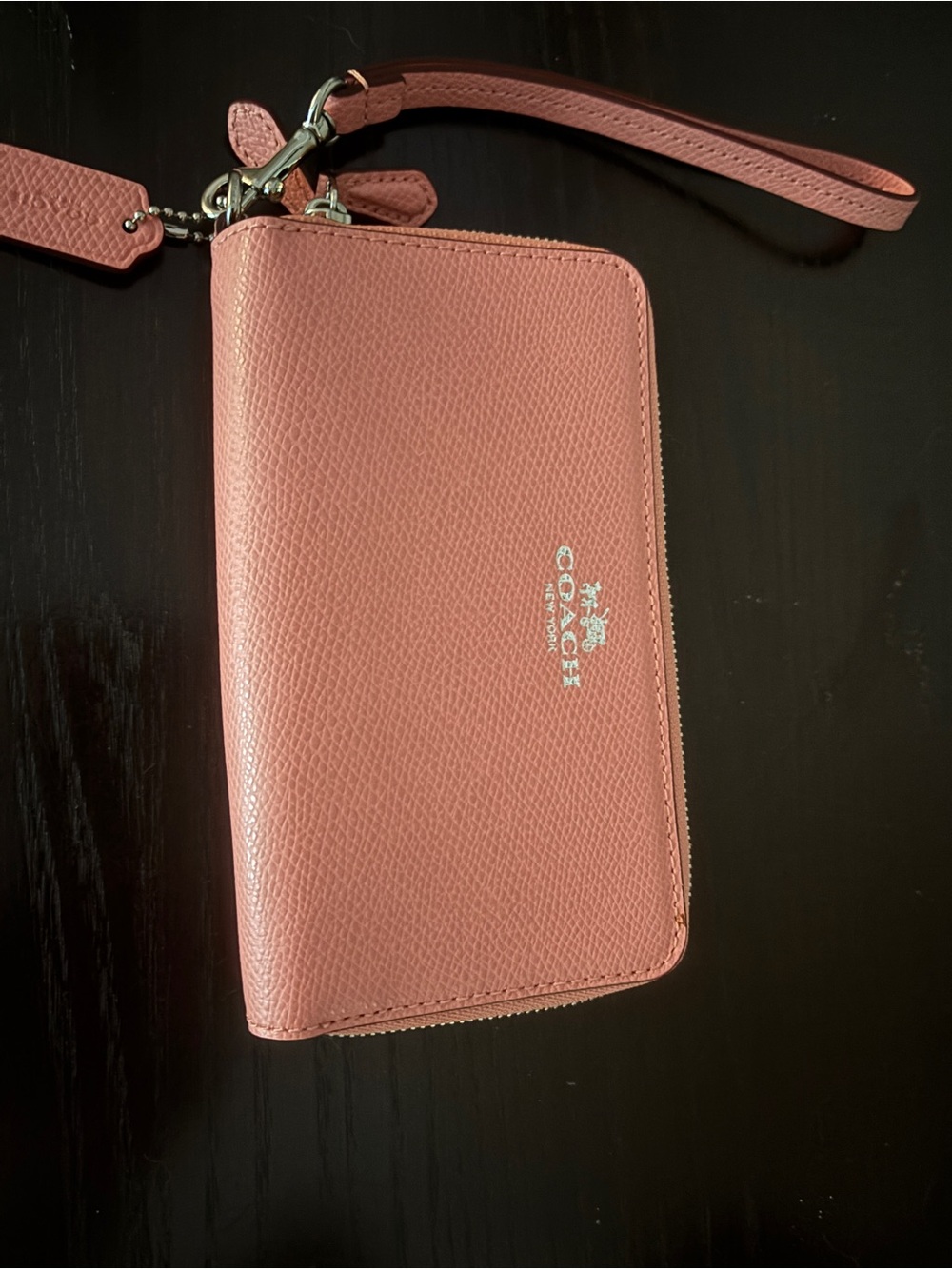 Coach Zip-Around Leather Wallet in Pink